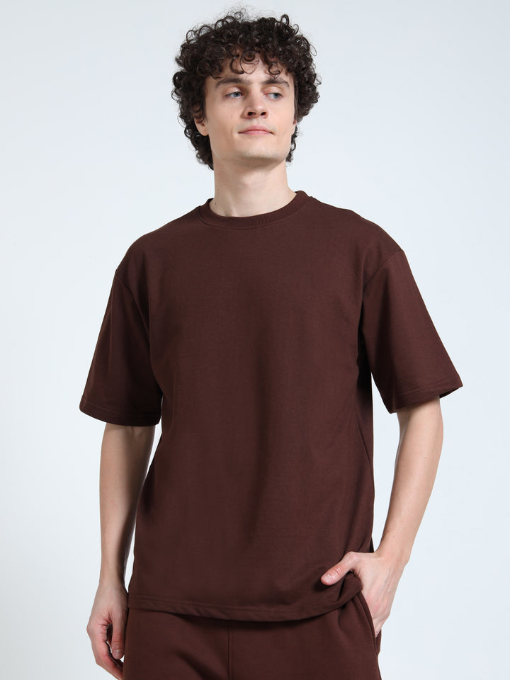 240GSM Unisex Walnut Brown Cotton Oversized Tshirt