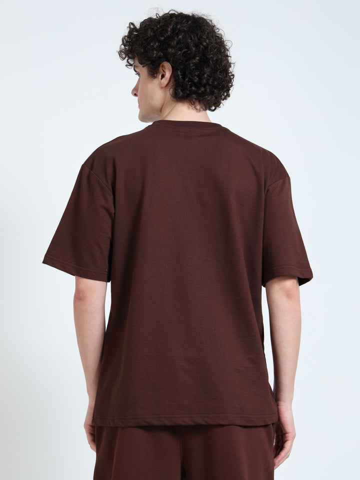 240GSM Unisex Walnut Brown Cotton Oversized Tshirt