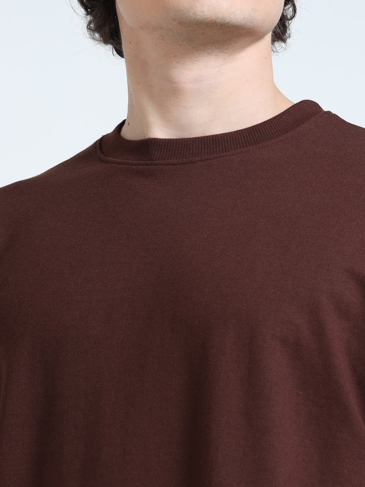 240GSM Unisex Walnut Brown Cotton Oversized Tshirt