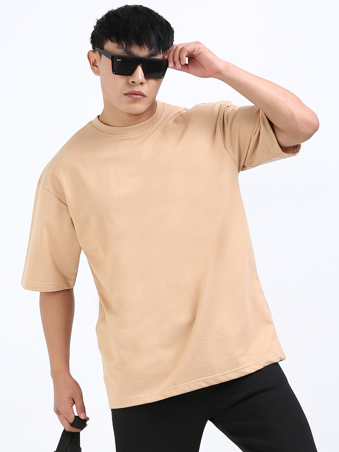240GSM Unisex Beige Cotton Oversized Tshirt