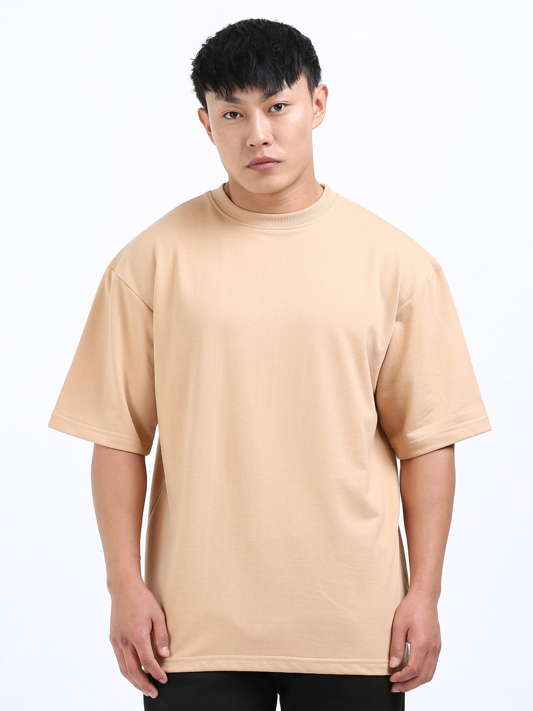 240GSM Unisex Beige Cotton Oversized Tshirt