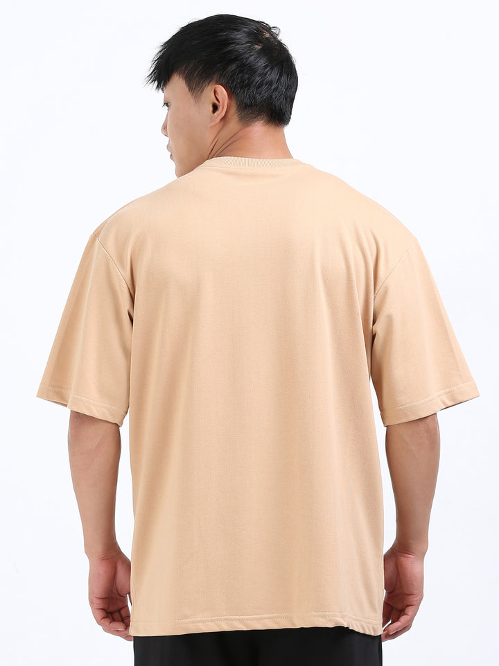 240GSM Unisex Beige Cotton Oversized Tshirt