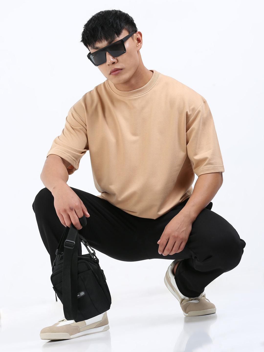 240GSM Unisex Beige Cotton Oversized Tshirt