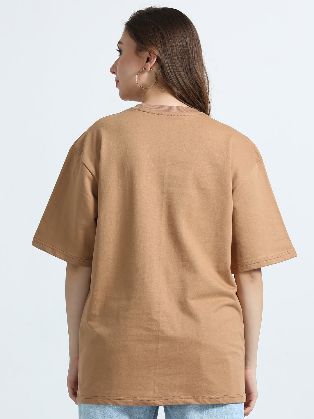 240GSM Unisex Biscuit Brown Cotton Oversized Tee