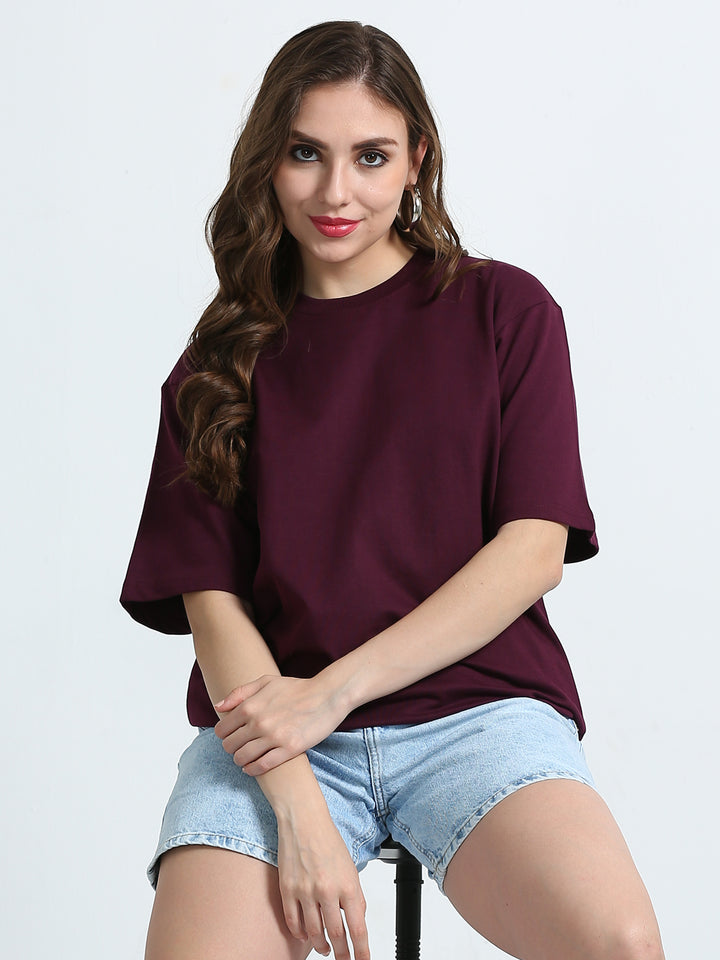 240GSM Unisex Wine Cotton Oversized Tee