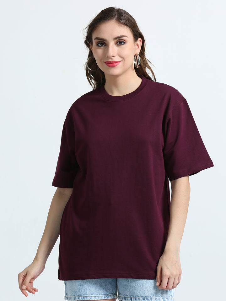 240GSM Unisex Wine Cotton Oversized Tee