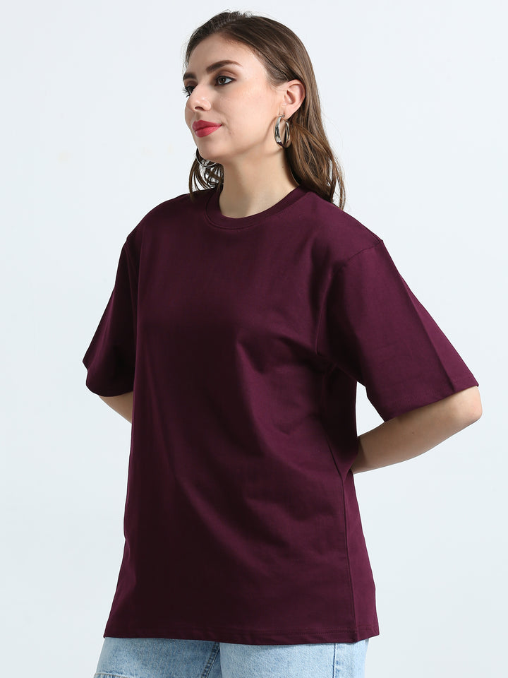 240GSM Unisex Wine Cotton Oversized Tee