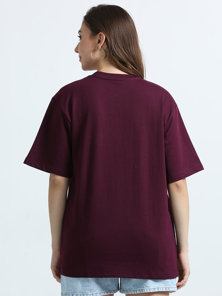 240GSM Unisex Wine Cotton Oversized Tee