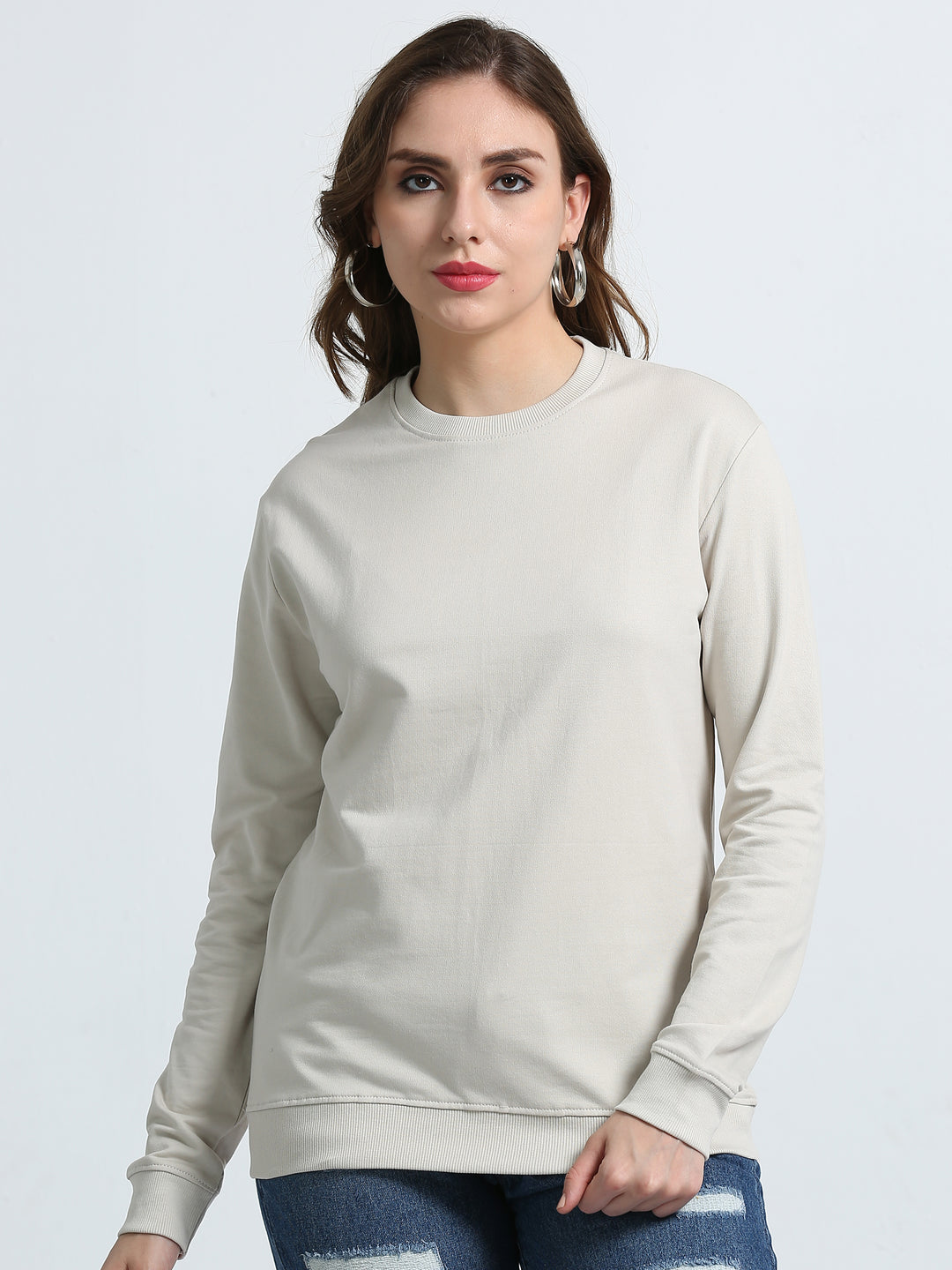 240 GSM Unisex Lt Skin/Cream Cotton Sweatshirt