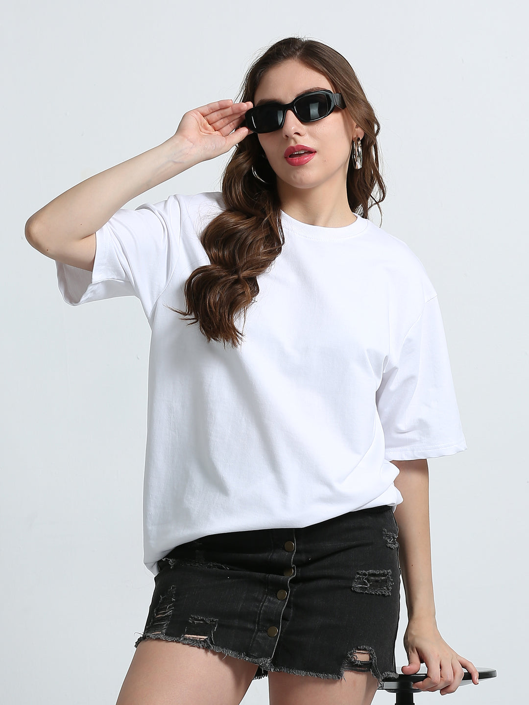 240GSM Unisex White Cotton Oversized Tee