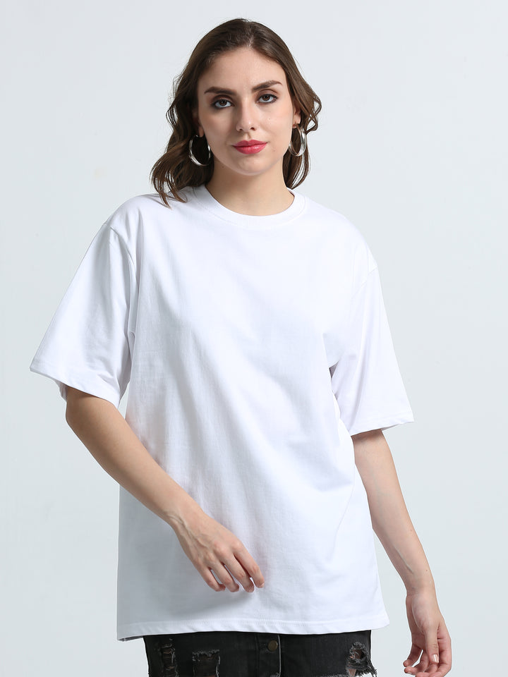 240GSM Unisex White Cotton Oversized Tee