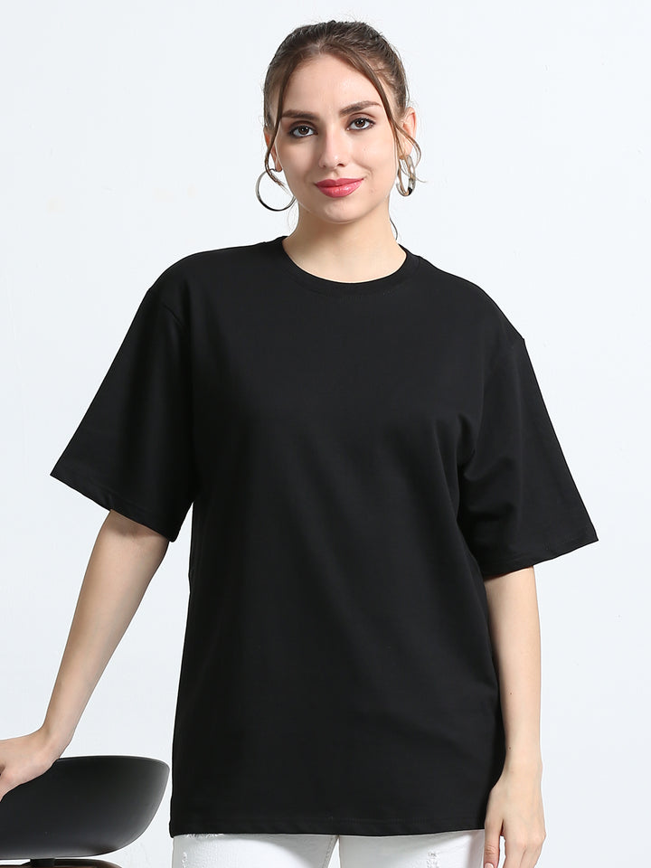 240GSM Unisex Black Cotton Oversized Tee