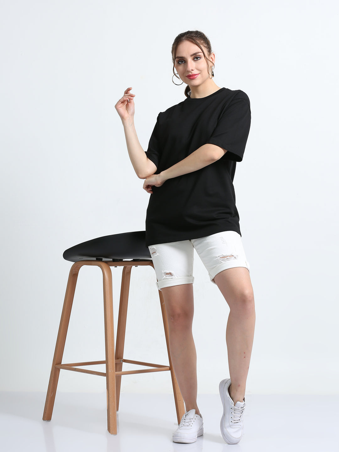 240GSM Unisex Black Cotton Oversized Tee