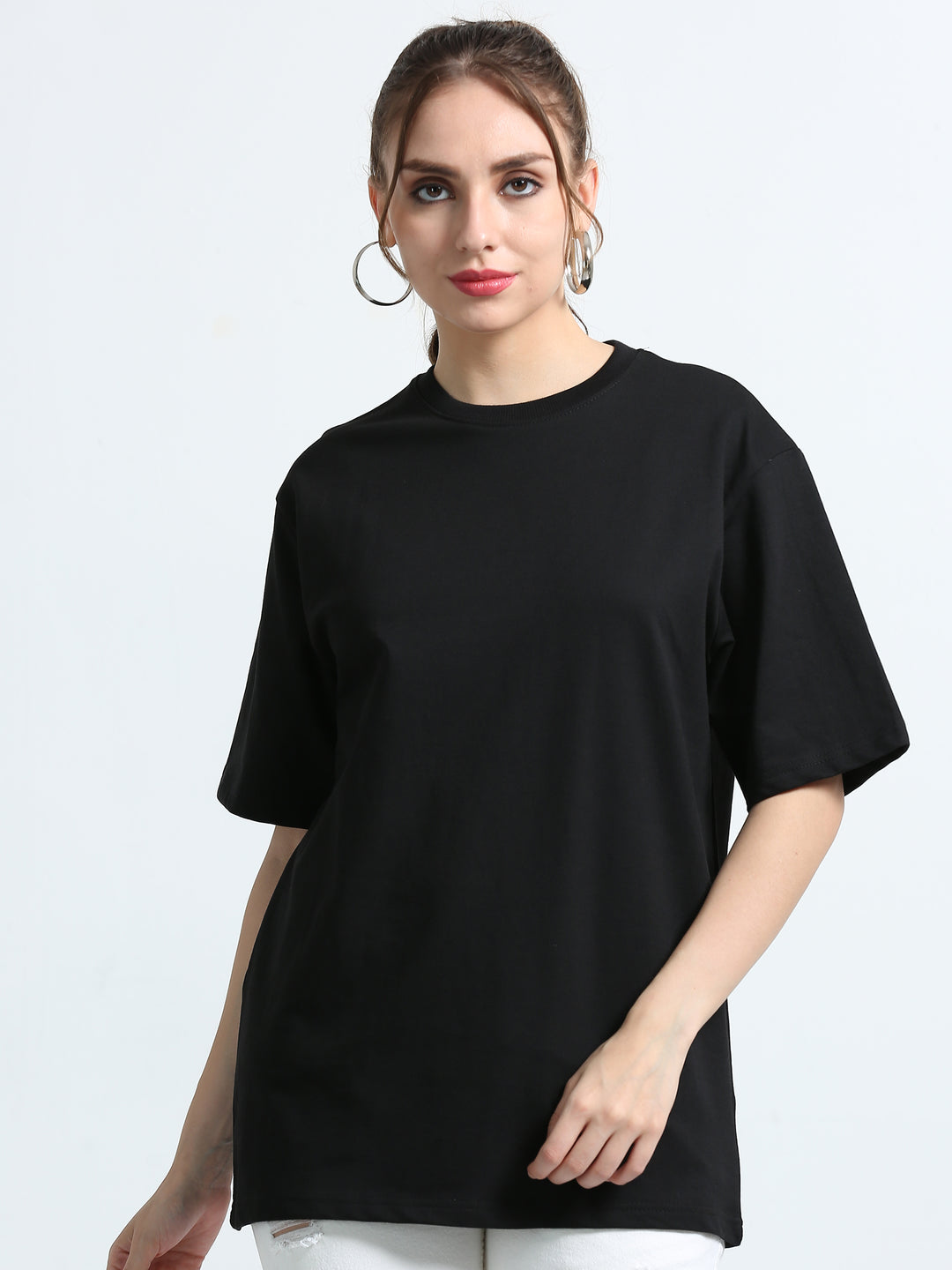 240GSM Unisex Black Cotton Oversized Tee