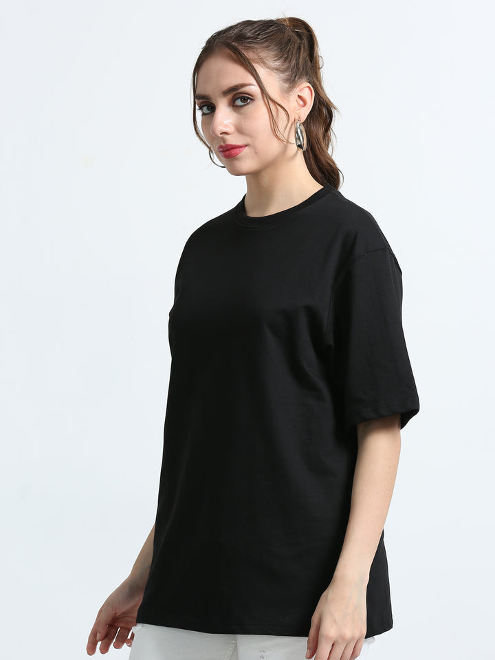 240GSM Unisex Black Cotton Oversized Tee