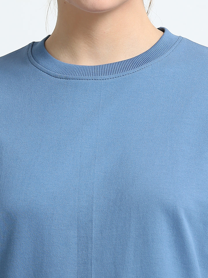 240GSM Unisex Smart Blue Cotton Oversized Tee