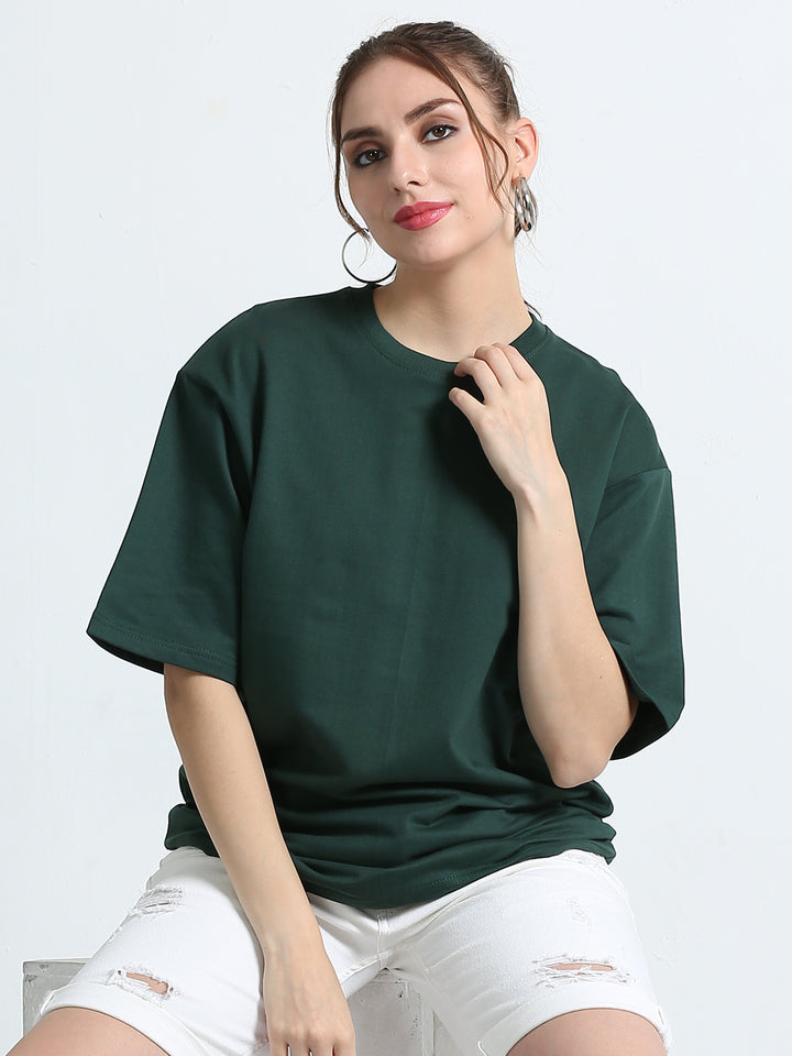 240GSM Unisex Bottle Green Cotton Oversized Tee