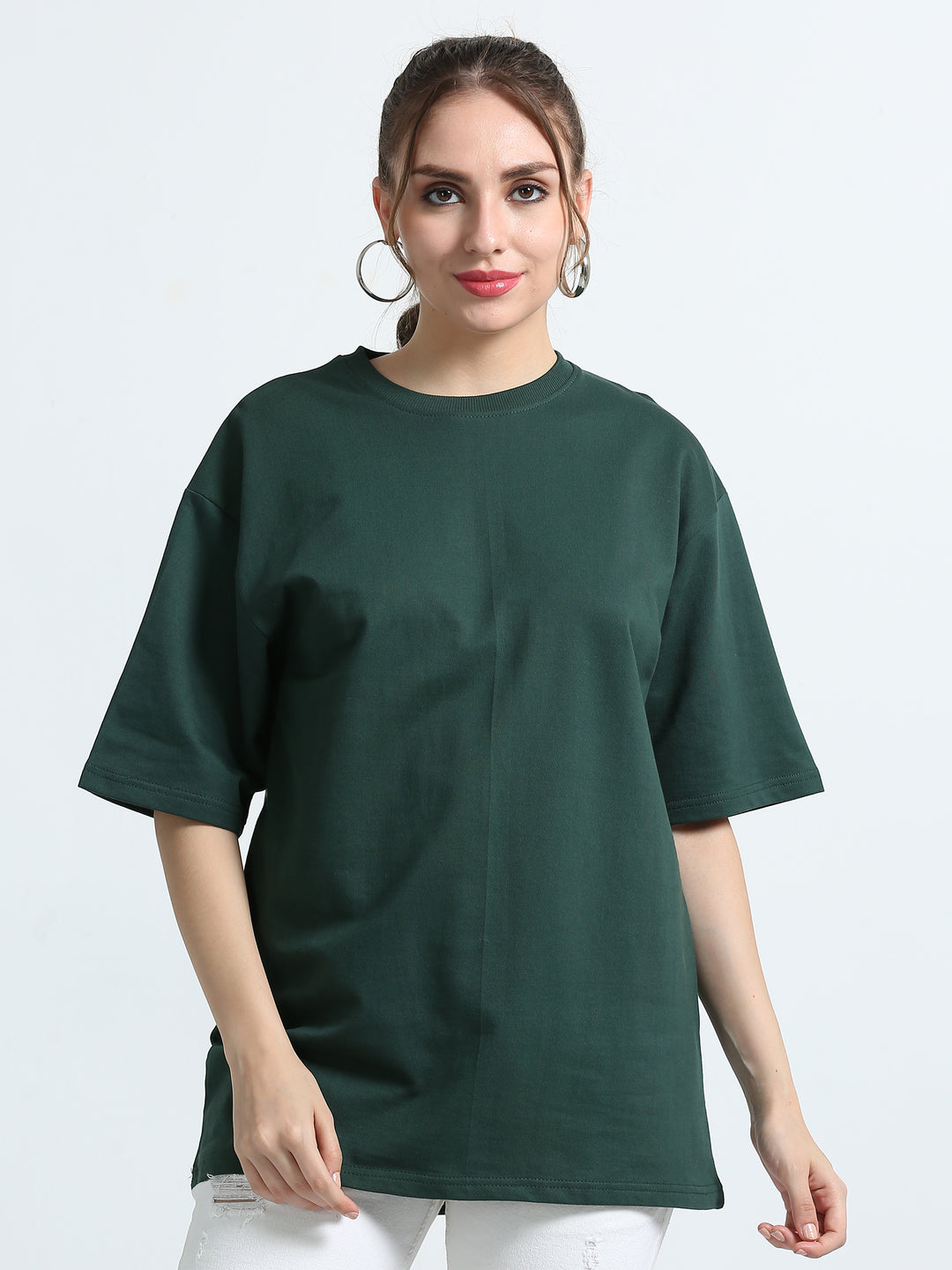 240GSM Unisex Bottle Green Cotton Oversized Tee