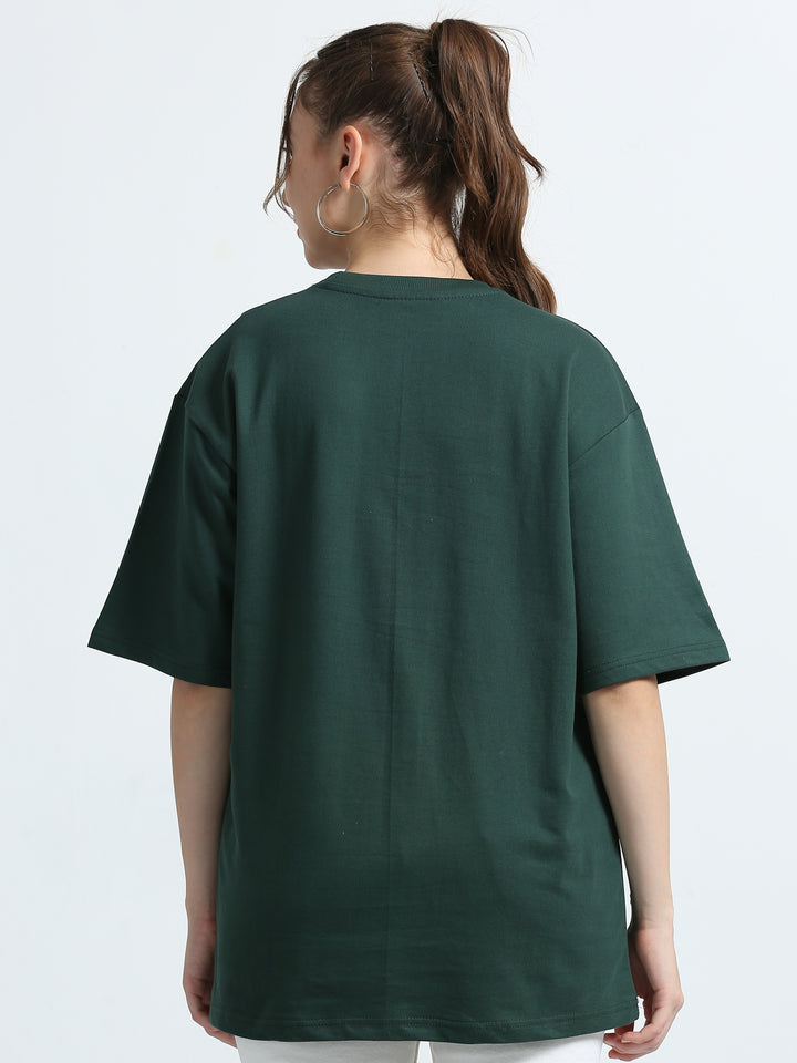 240GSM Unisex Bottle Green Cotton Oversized Tee