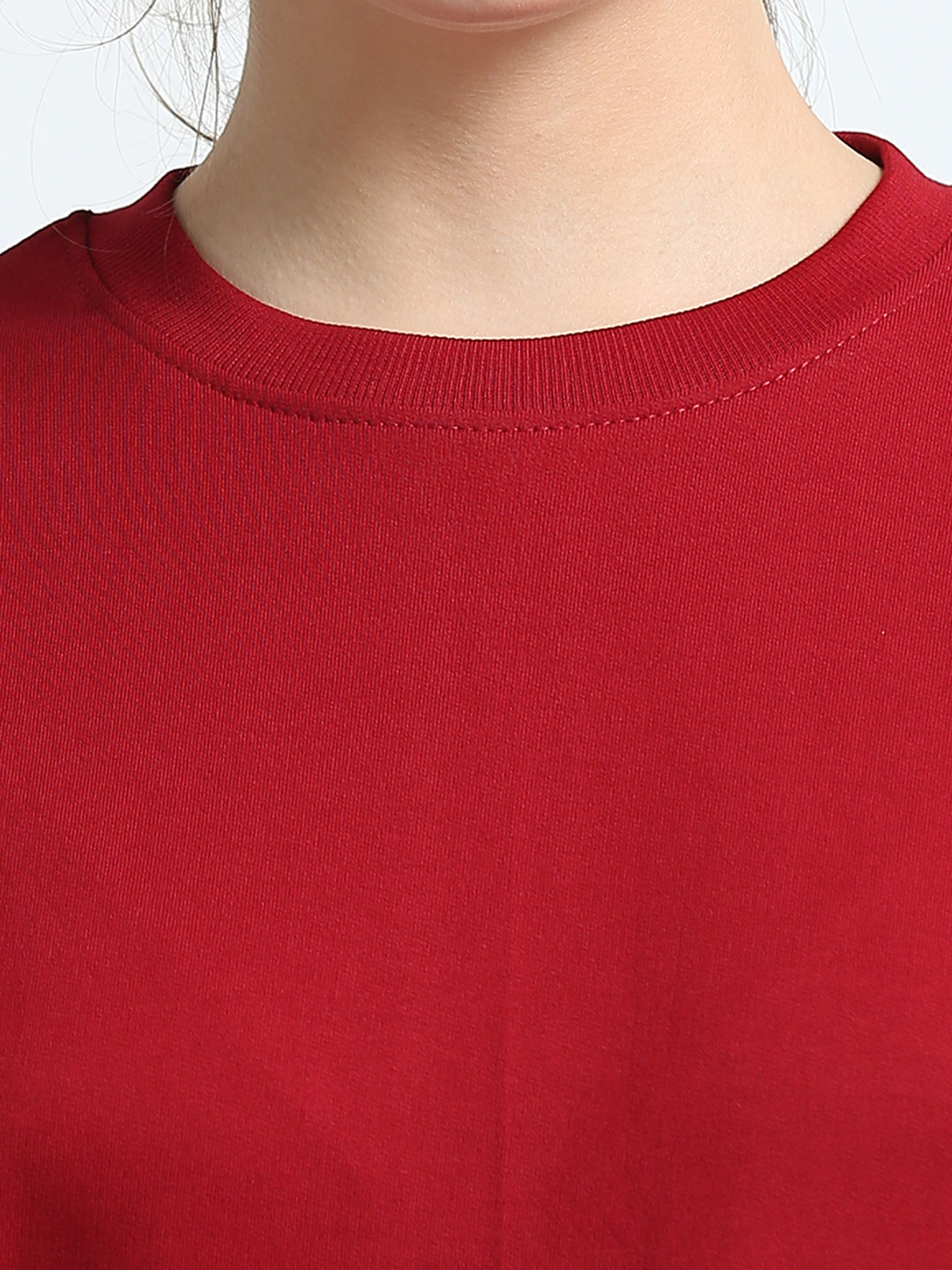 240GSM Unisex R Maroon Cotton Oversized Tee