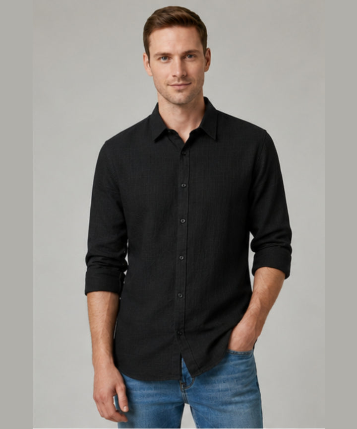 Premium linen Shirt Black Colour