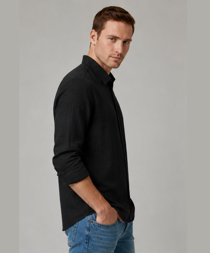 Premium linen Shirt Black Colour