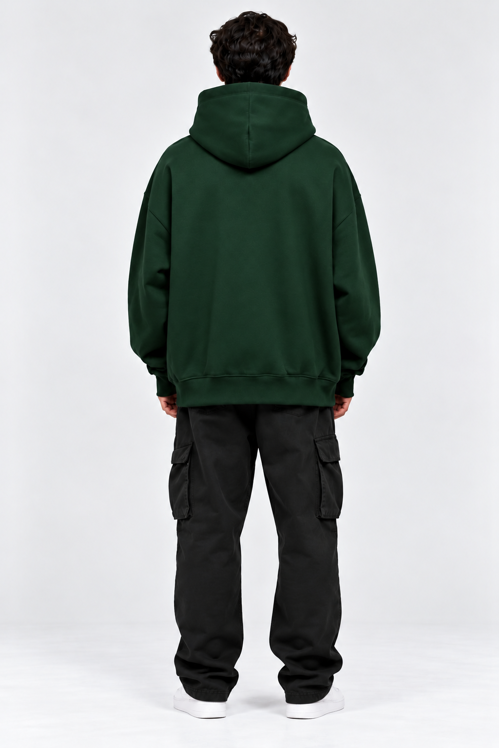 Premium 400 GSM Bottle Green Cotton Oversized Hoodie