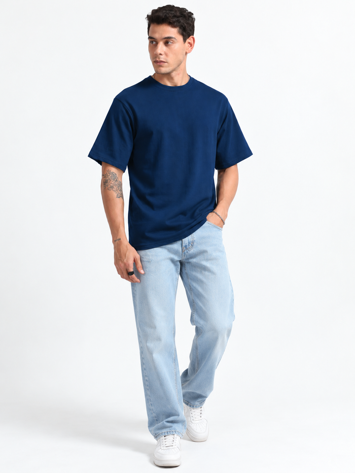 240GSM Unisex Petrol Blue Cotton Oversized Tshirt