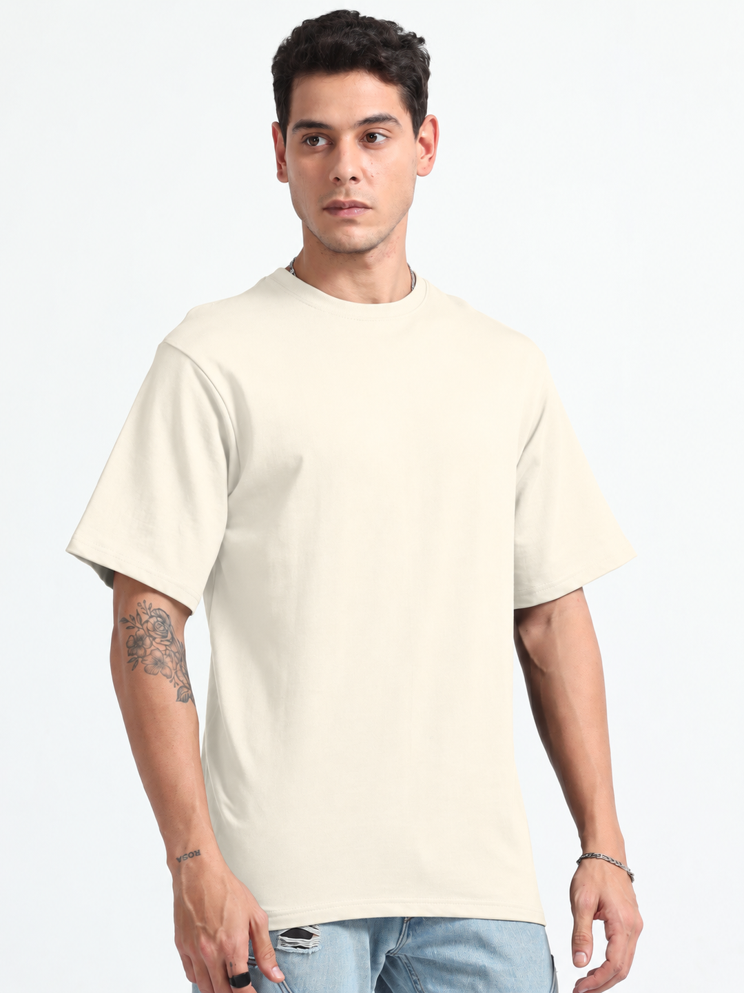 240GSM Unisex Cream Cotton Oversized Tshirt