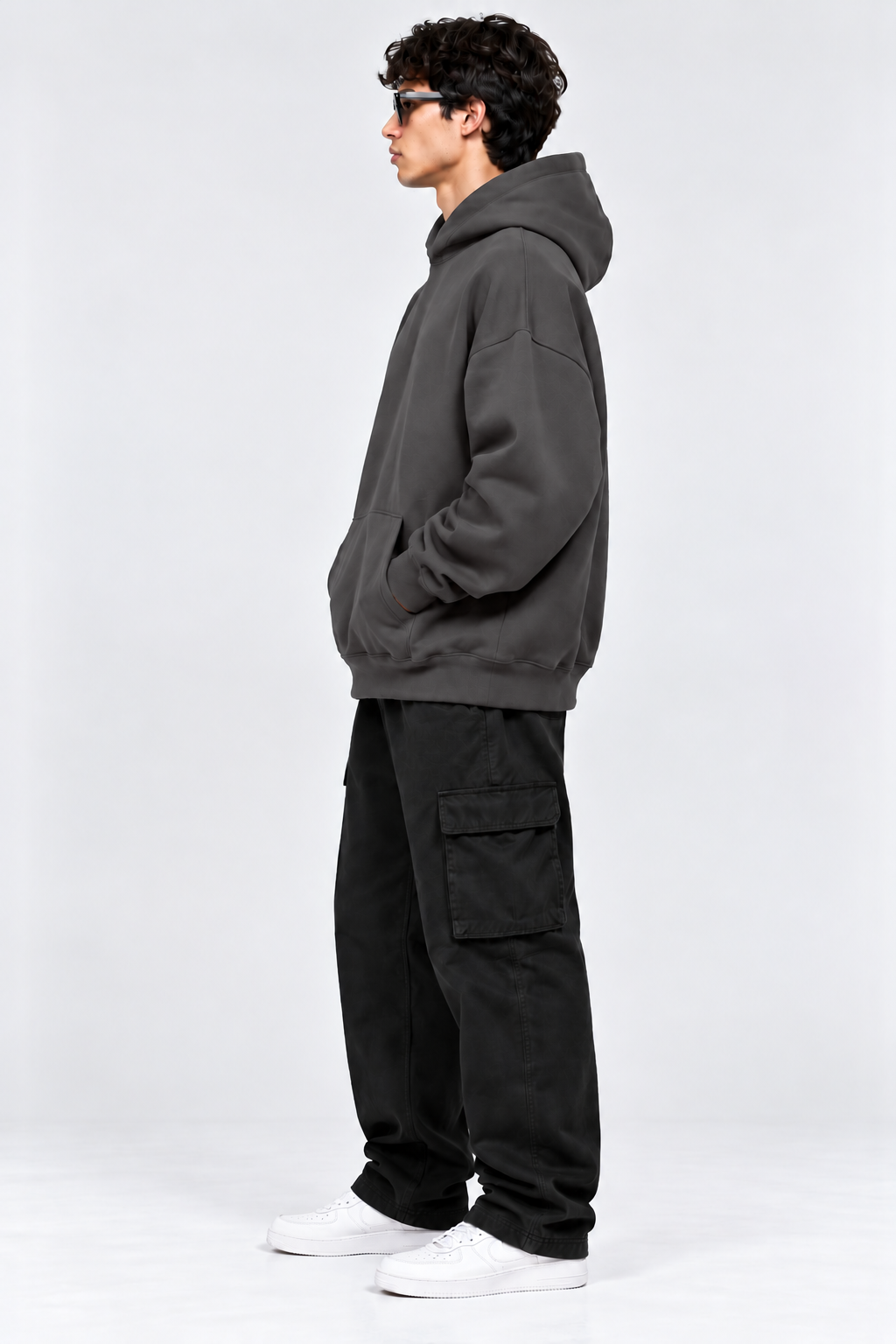 Premium 400 GSM Dark Grey Cotton Oversized Hoodie