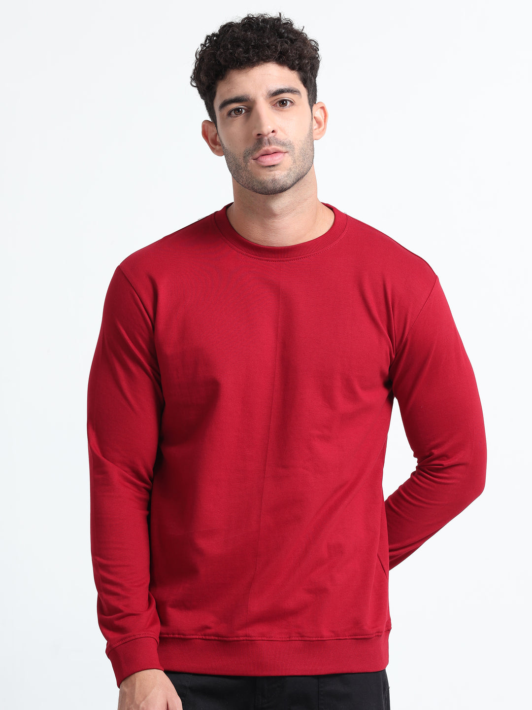 240GSM Unisex R Maroon Cotton Sweatshirt