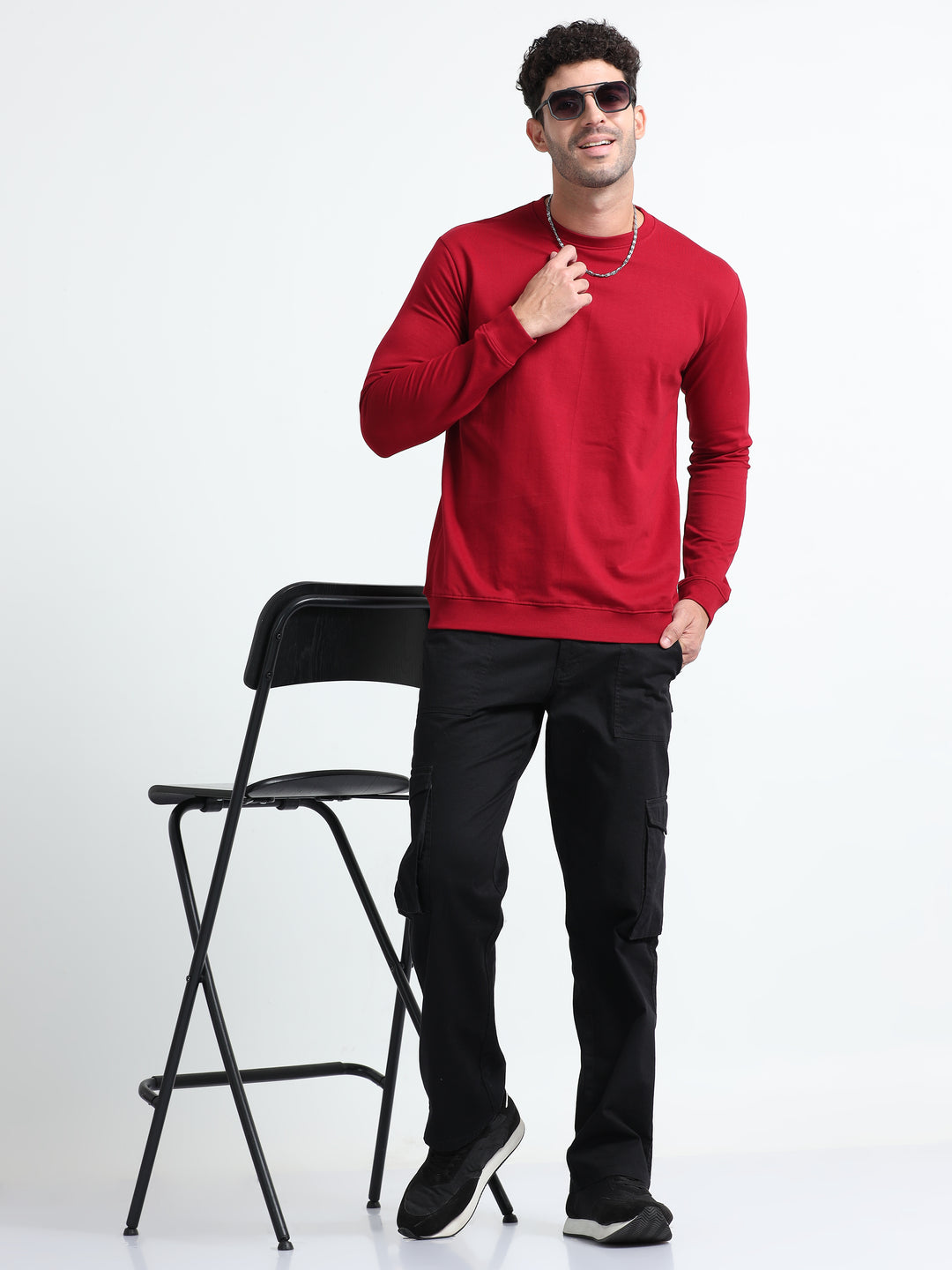 240GSM Unisex R Maroon Cotton Sweatshirt