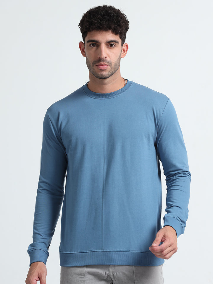 240GSM Unisex Smart Blue Cotton Sweatshirt