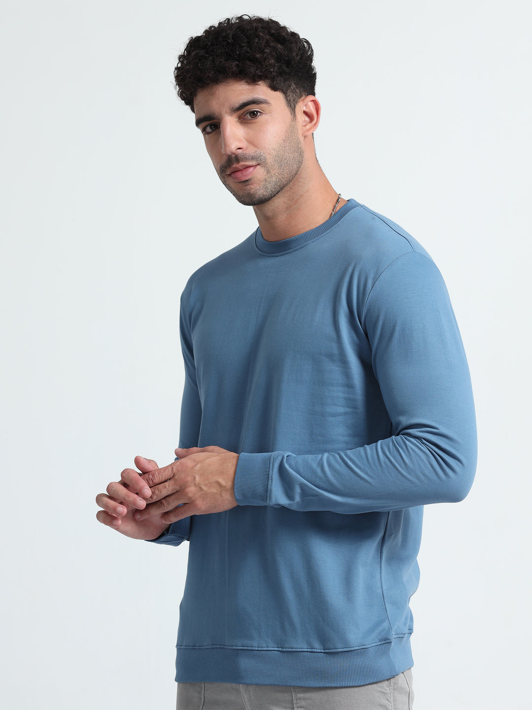 240GSM Unisex Smart Blue Cotton Sweatshirt