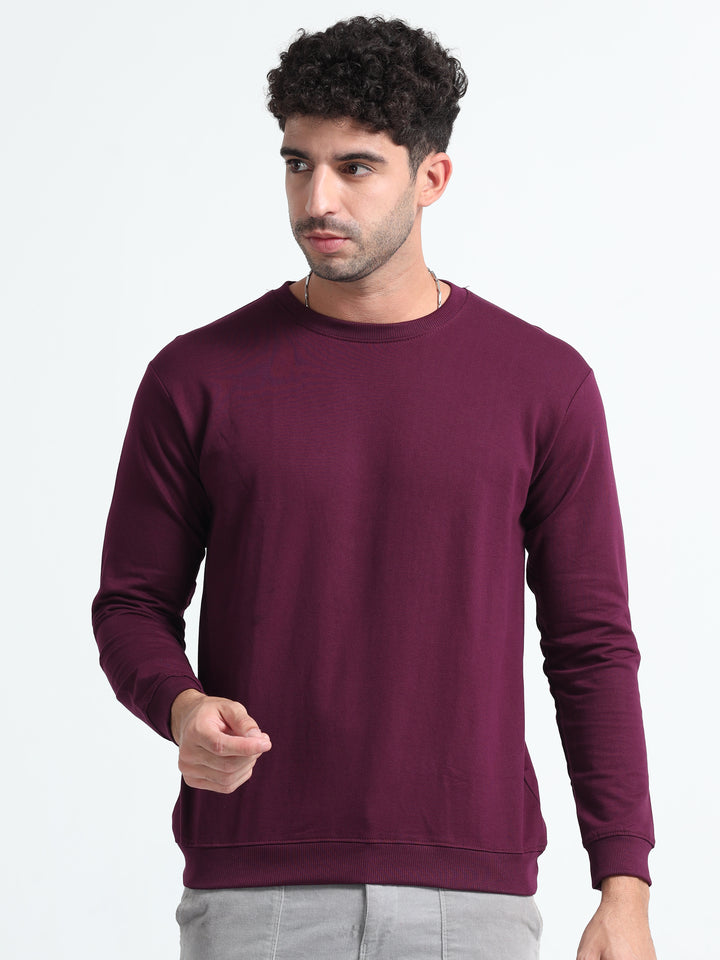 240GSM Unisex Wine Cotton Sweatshirt