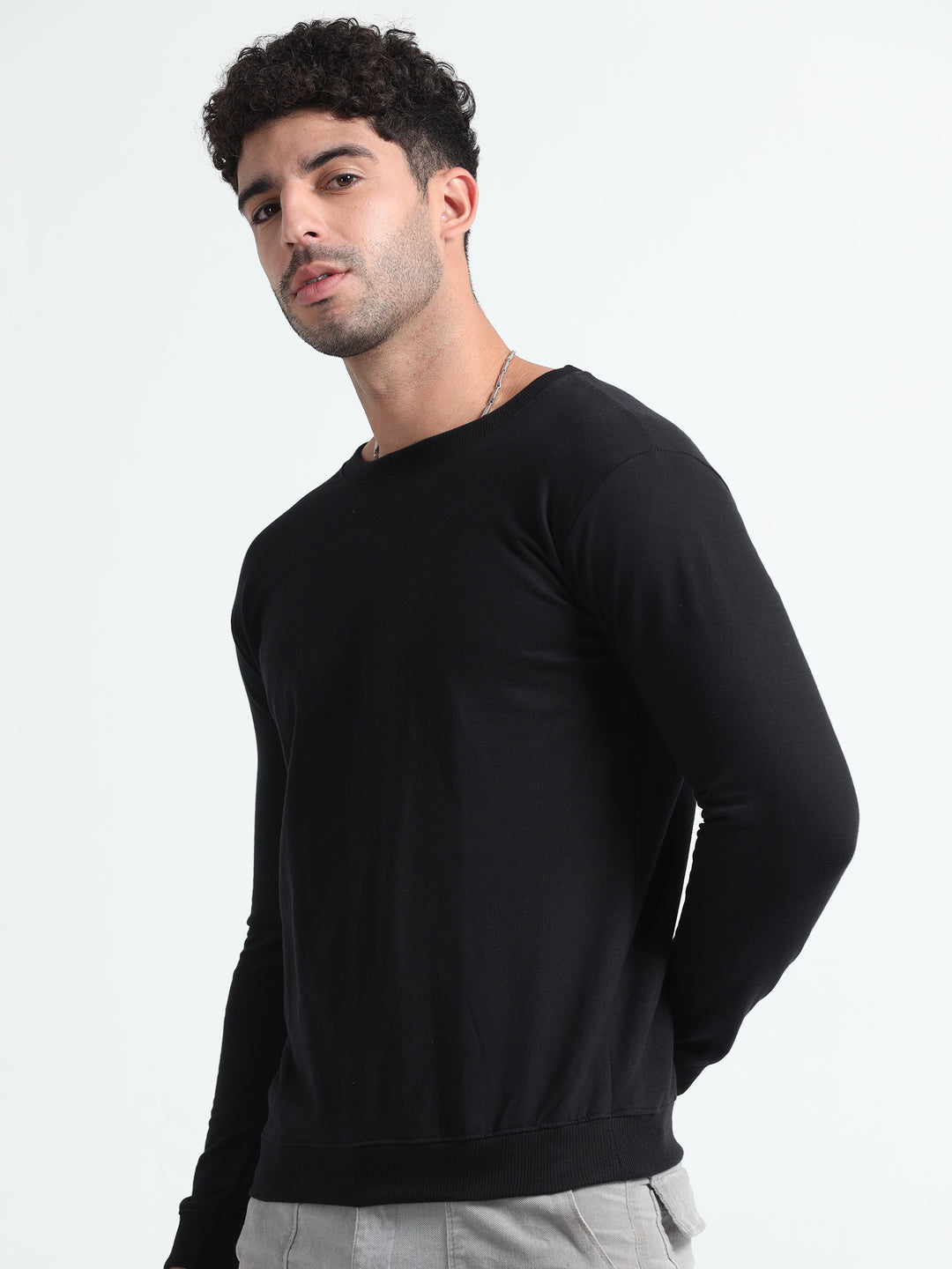 240GSM Unisex Black Cotton Sweatshirt