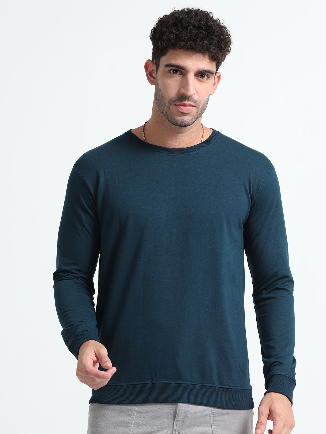 240GSM Unisex Petrol Green Cotton Sweatshirt