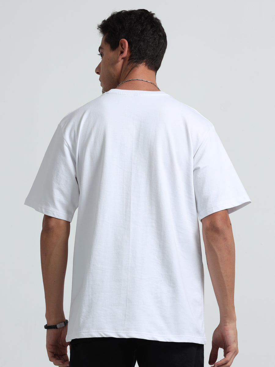 White Printed Oversize T-shirt 18263 main image 0