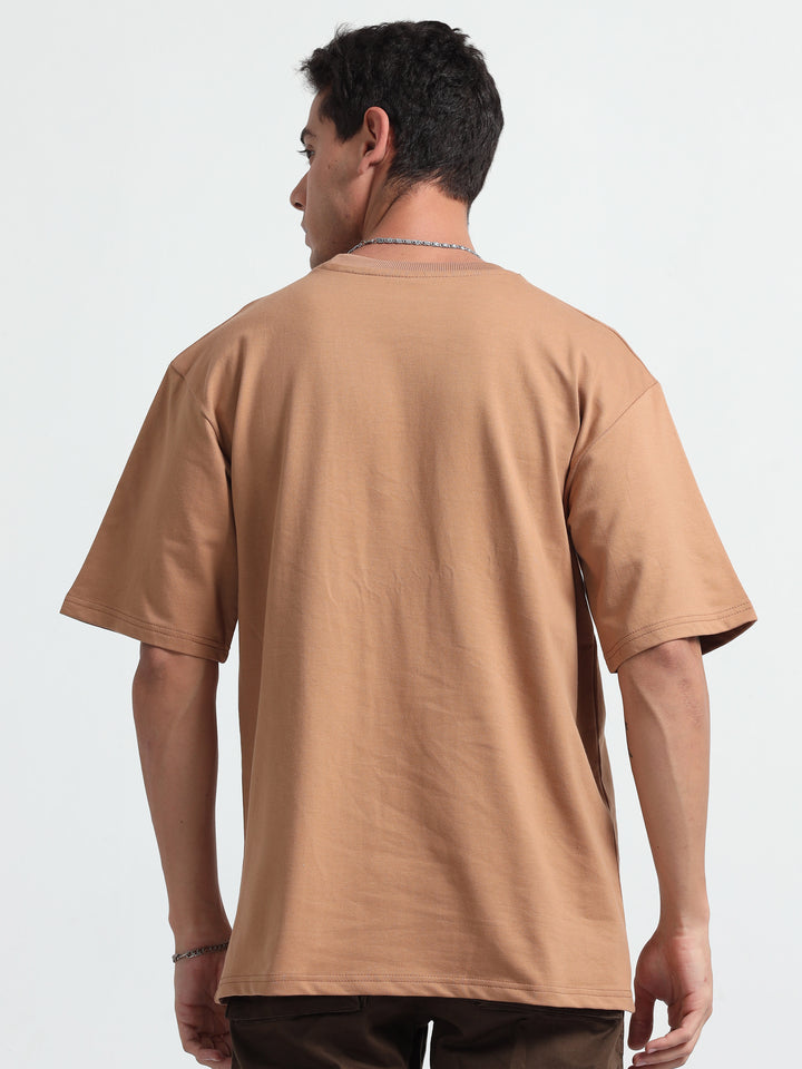 240GSM Unisex Biscuit Brown Cotton Oversized Tshirt