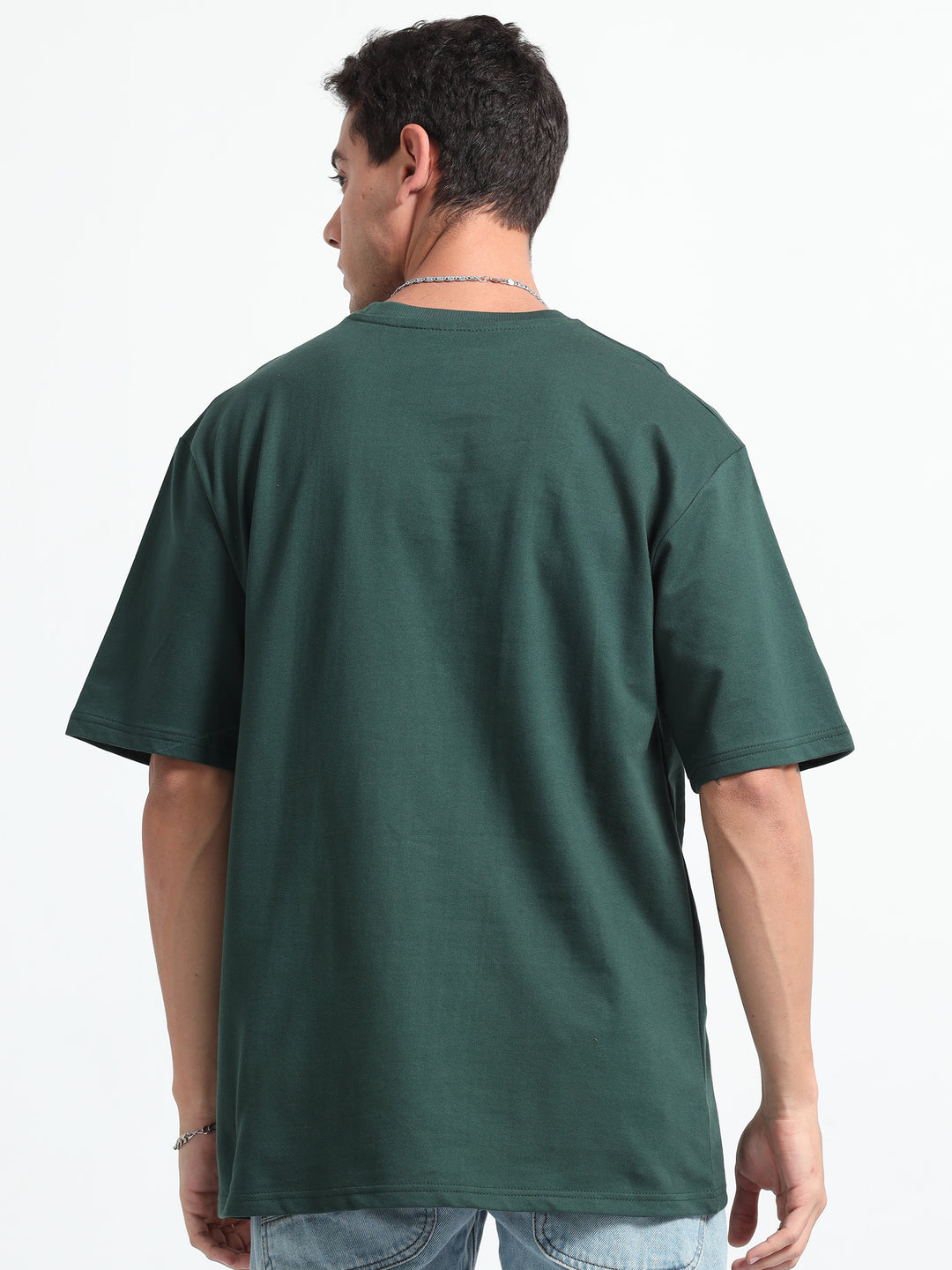240GSM Unisex Bottle Green Cotton Oversized Tshirt Wholesale Rate 240gsm-unisex-bottle-green-cotton-oversized-tshirt-wholesale-rate