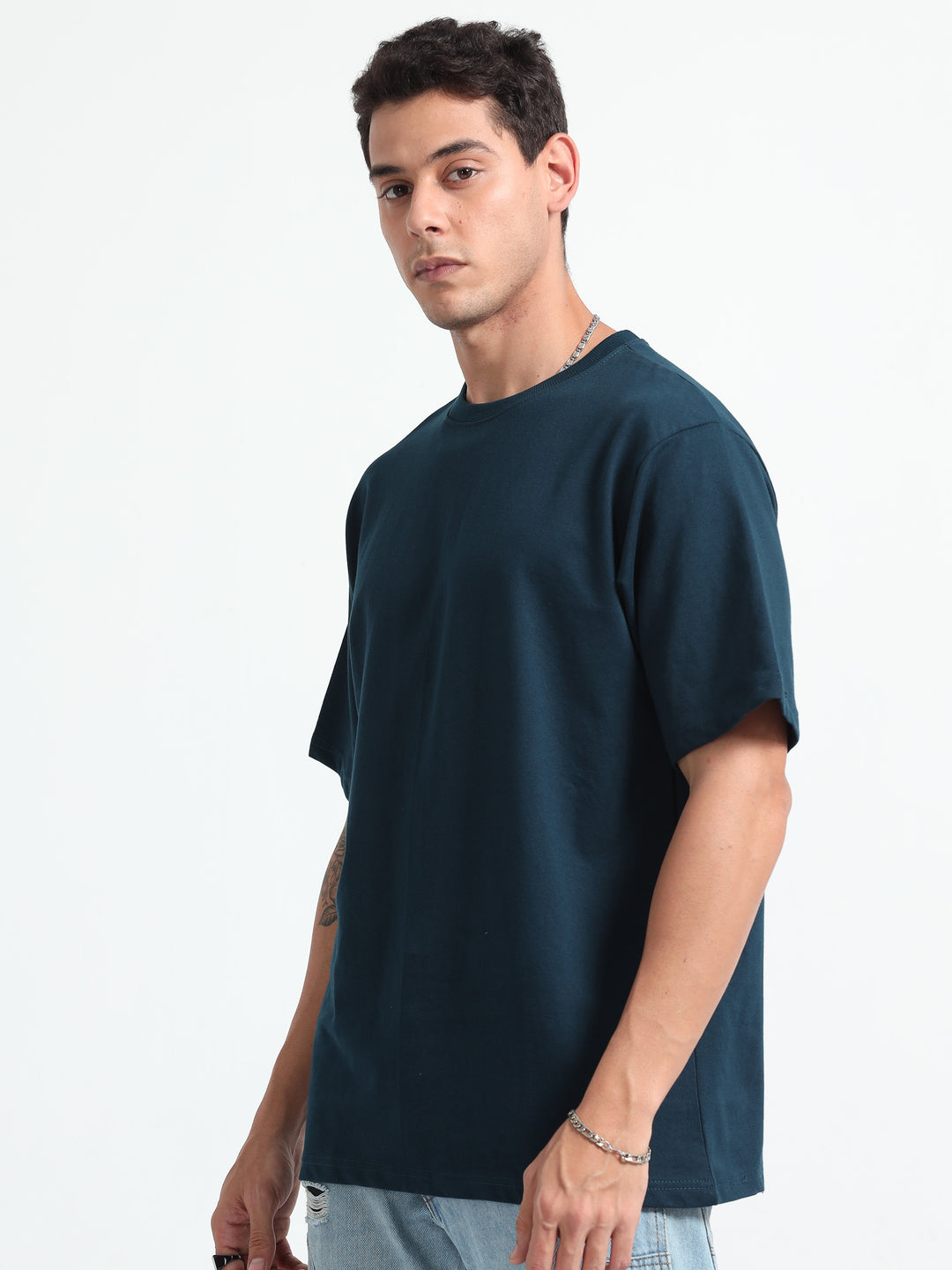 240GSM Unisex Petrol Green Cotton Oversized Tshirt