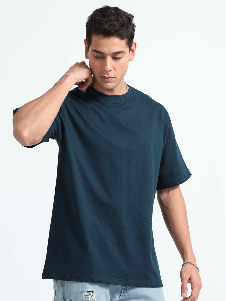 240GSM Unisex Petrol Green Cotton Oversized Tshirt