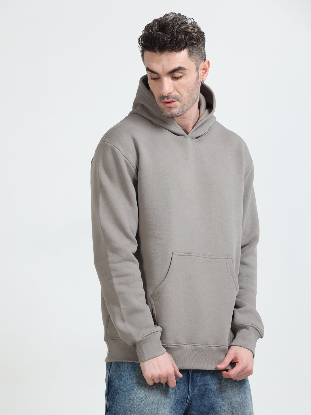 Premium 400 GSM Export Quality Grey Cloud Hoodie