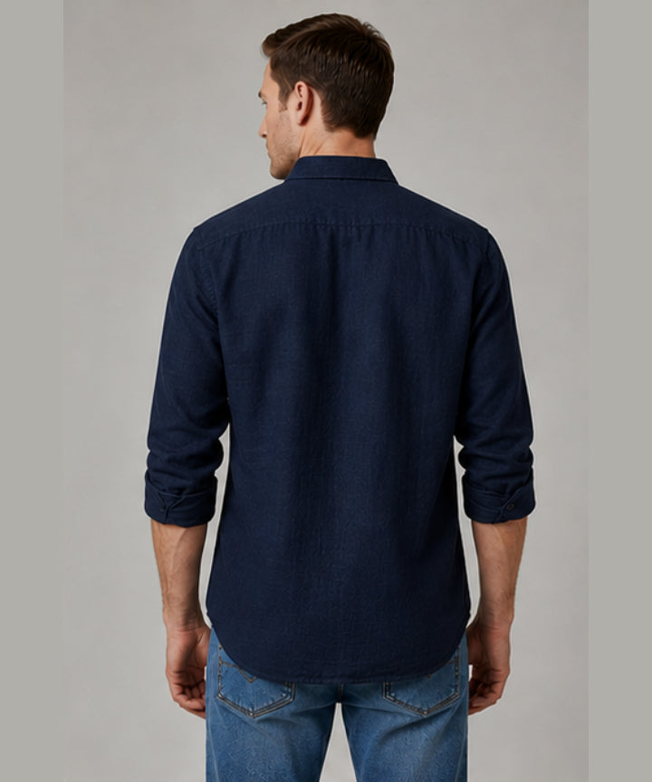 Premium linen Shirt Navy Blue Colour