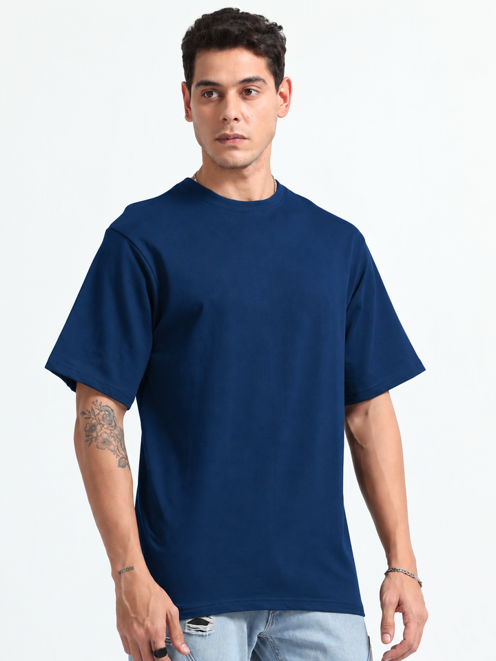 240GSM Unisex Petrol Blue Cotton Oversized Tshirt