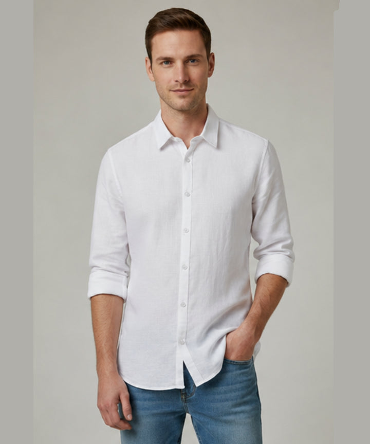 Premium linen Shirt White Colour