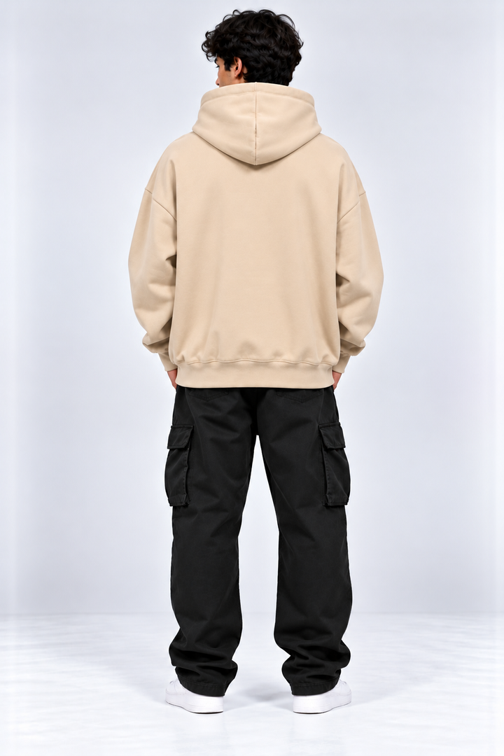 Premium 400 GSM Beige Cotton Oversized Hoodie