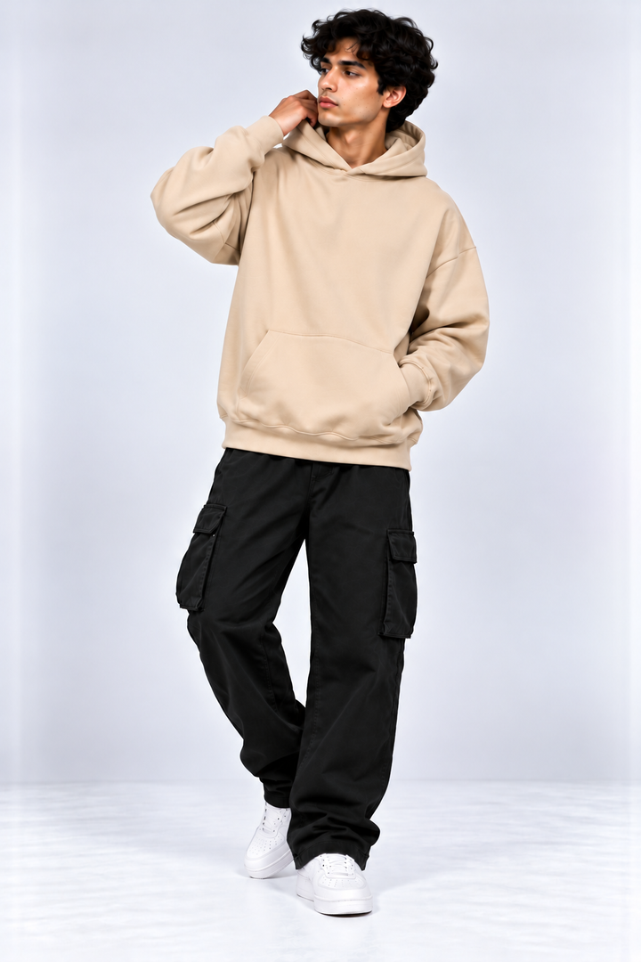 Premium 400 GSM Beige Cotton Oversized Hoodie