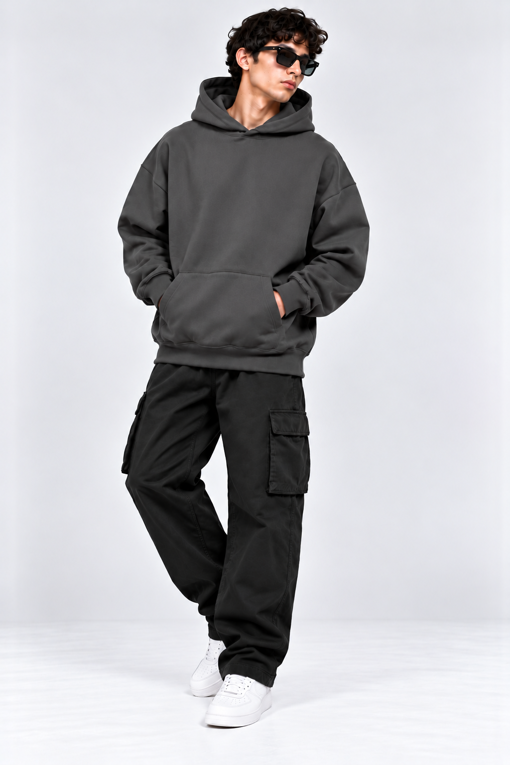 Premium 400 GSM Dark Grey Cotton Oversized Hoodie