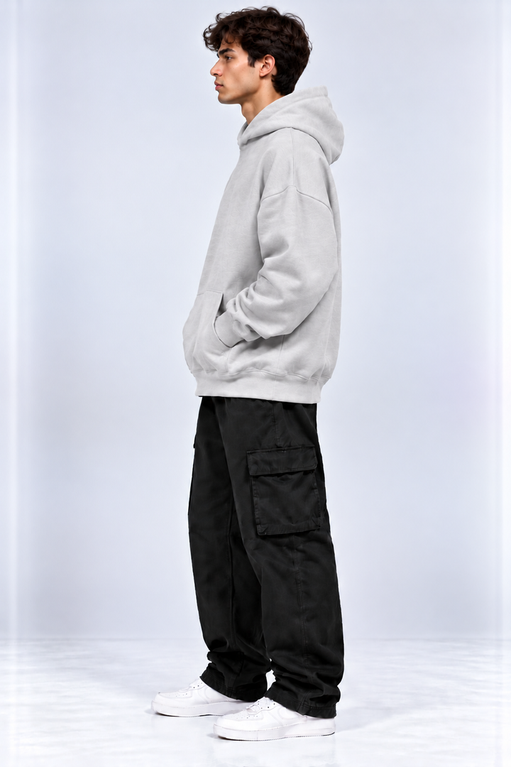 Premium 400 GSM Steel Grey Cotton Oversized Hoodie